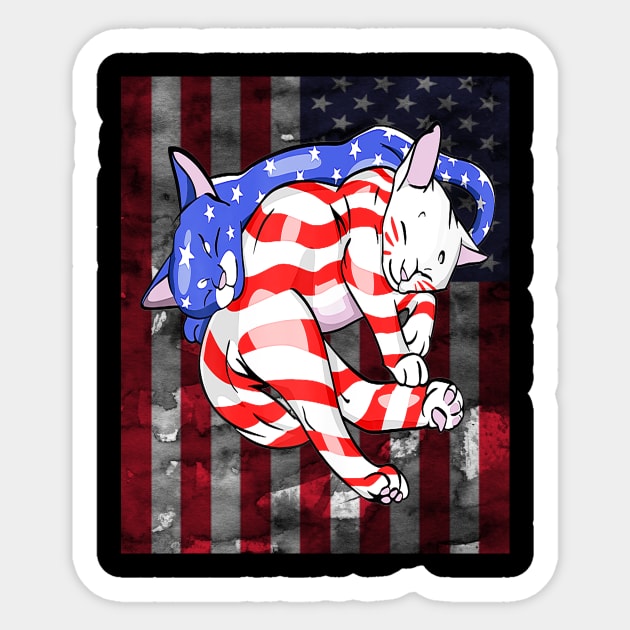 Cat American Flag Usa Paws Patriotic 4th Of July Sticker by Jannysingle